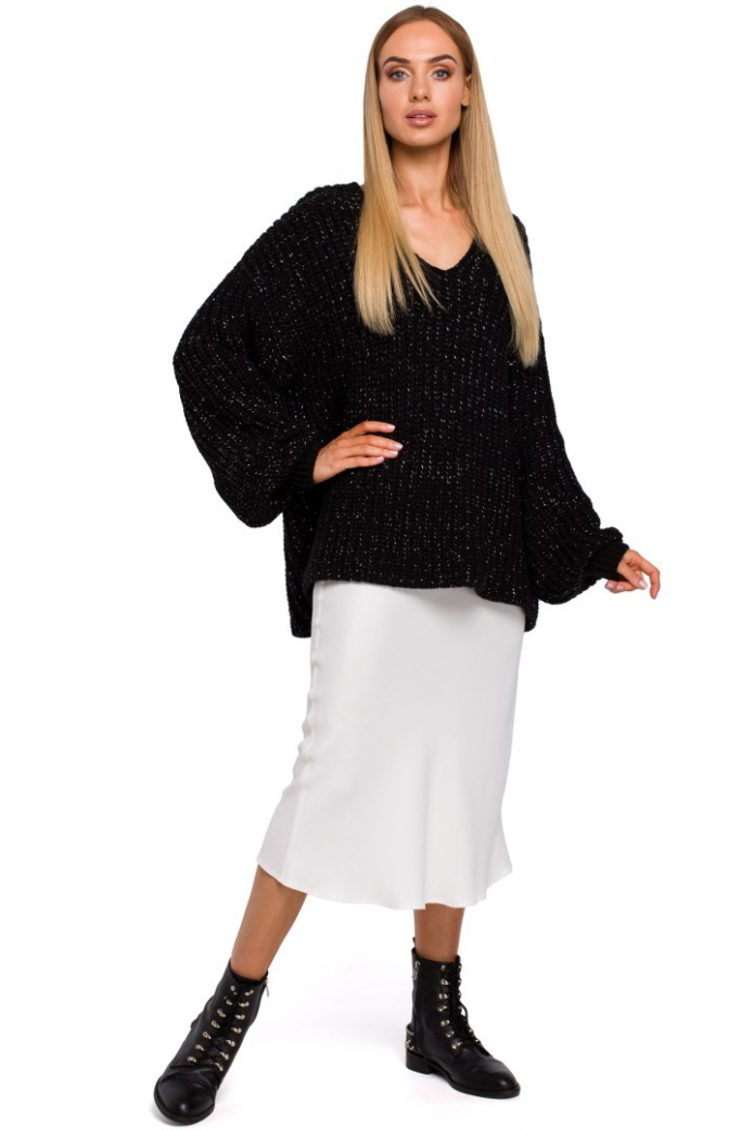 Sweter Damski - Oversize - czarny